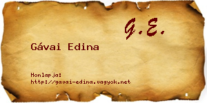 Gávai Edina névjegykártya